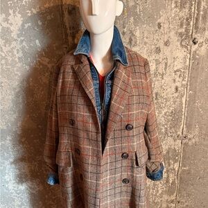 Plaid Double-Breasted Women's Blazer